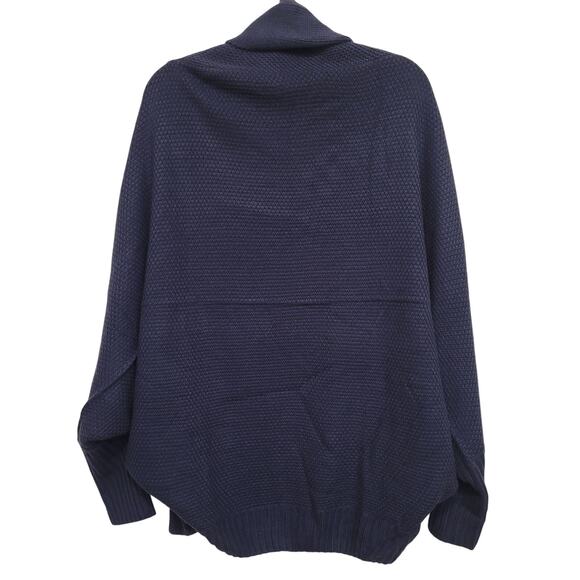 Grecerelle Shawl Collar Open Front Cardigan Navy Acrylic NWT Size L Oversized - Picture 4 of 6